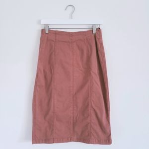 Main Street Exchange Modest Knee Length Clay Pink Pencil Skirt Size 2